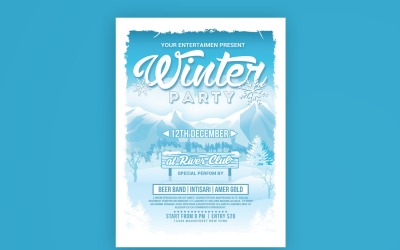 Winter Holiday Party Flyer - Vorlage für Corporate Identity