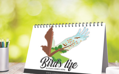 Kuşlar Hayat Logo Şablonu