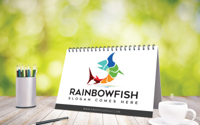 Plantilla de logotipo de pez arcoíris