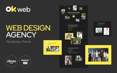Шаблон студії веб-дизайну - OkWeb Elementor Kit