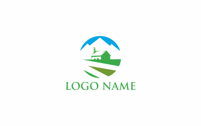 Modèle de logo abstrait agricole