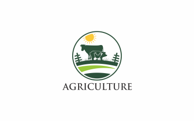 Plantilla de logotipo plano de agricultura