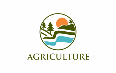 Plantilla de logotipo de lago agrícola
