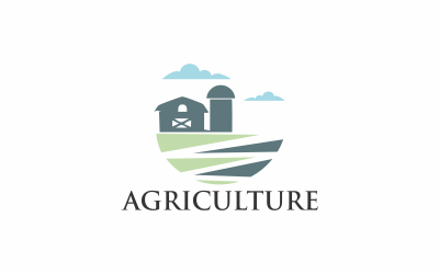 Modèle de logo de ligne agricole