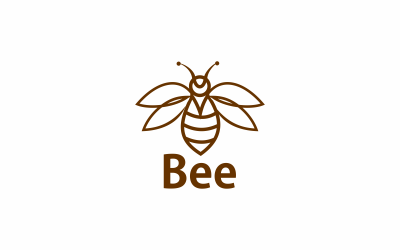 Szablon Logo abstrakcyjnej linii pszczół