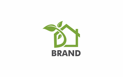 Plantilla de logotipo abstracto de casa verde