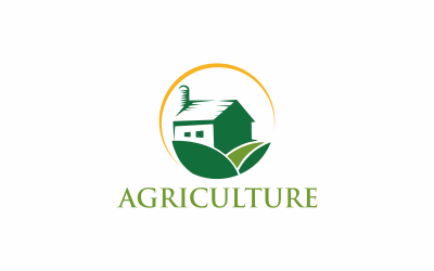 Modelo de logotipo de casa agrícola
