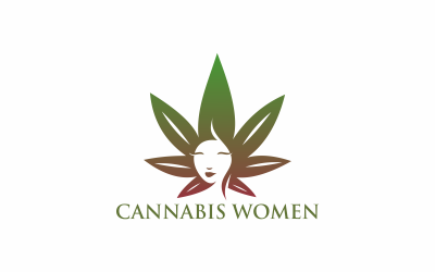 Modelo de logotipo para mulheres com cannabis
