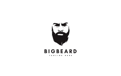 Plantilla de logotipo Big Beard adecuada para peluquería
