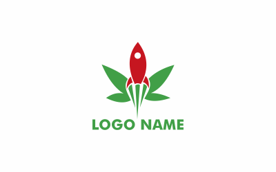Plantilla de logotipo de Rocket Cannabis