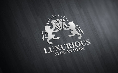 Diamentowy luksusowy szablon logo Royal 76