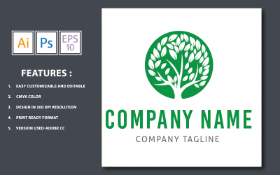 Green Color Abstract Ecology Logo Template
