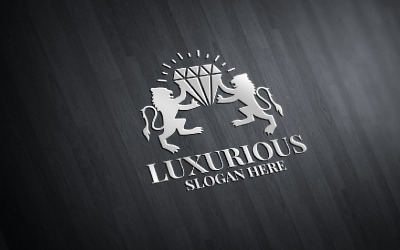Modello di logo di lusso Royal 76 diamante