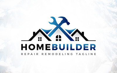 Otthon Házépítők Javítás Remodeling Logo Design