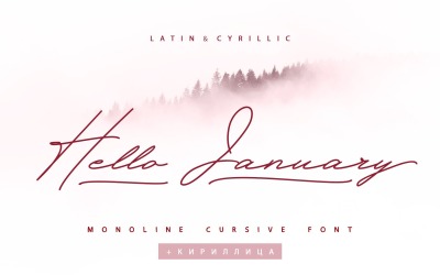Helló január Cursive Cyrillic Font