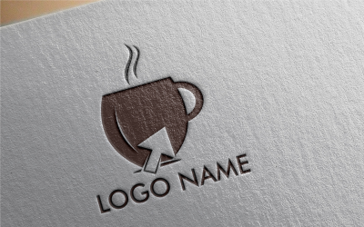 Online káva Logo šablona