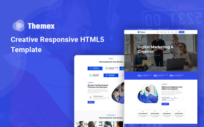 Themex - креативный адаптивный шаблон веб-сайта