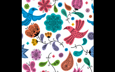 Floral Doodles Pattern - Illustratie