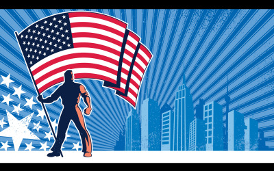Zászlóvivő USA háttér - illusztráció