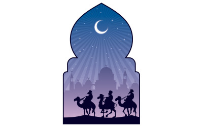 Hajj islamisk pilgrimsfärd - Illustration