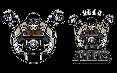Martwy motocyklista maskotka - ilustracja