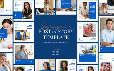 Elegant School Instagram Post Story Template para Social Media