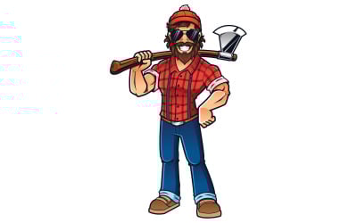 Lumberjack on White - Illustration