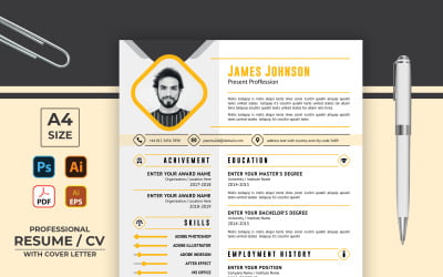 Modern Minimalist Profesyonel CV Özgeçmiş Şablonu