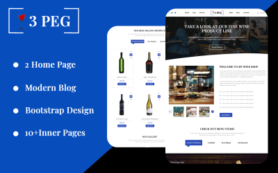 Responsive 3PAG - Wine Landing Psd #143983