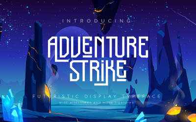 Adventure Strike | Futuristic Display Typeface Font