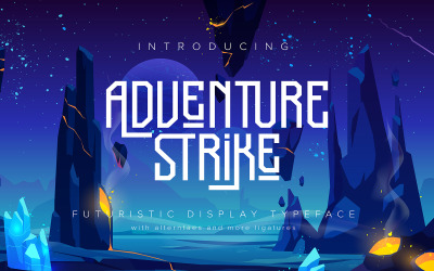 Adventure Strike | Futuristisk typsnitt för displaytyp