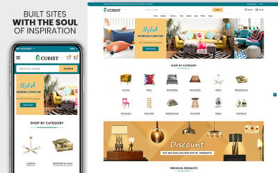Cubist - A bútorok és a belső tér érzékeny e-kereskedelmi Shopify témája