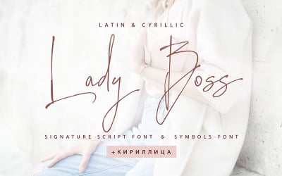 Lady Boss Cyrillic font + doplňky