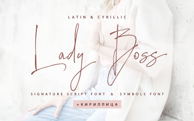 Lady Boss Cyrillisch lettertype + Extra&amp;#39;s
