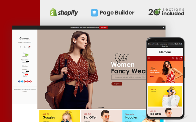 Modello Shopify Responsive #144032 "Glamour Fashion Store"