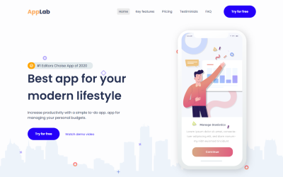 Modern App Landing Page Template Açılış Sayfası #144034
