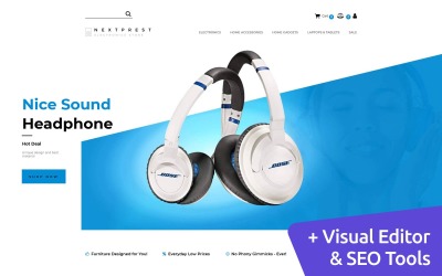 Responsivt Nextprest - Electronics Store MotoCMS Ecommerce Template MotoCMS Ecommerce-mall #144043