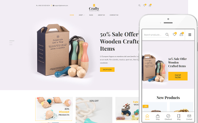 Responsywny motyw WooCommerce Crafty - A Clean, Minimalist WooCommerce Theme #144041