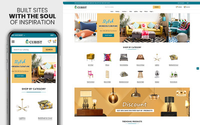 Responsywny szablon Shopify Cubist - The Furniture & Interior Responsive eCommerce #144028