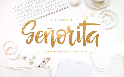 Senorita handskriven texturerat teckensnitt