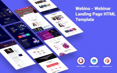 "Webino - Webinar Landing Page Website Template" - адаптивний Шаблон сайту №144038