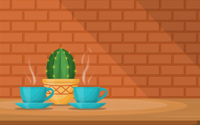 Cups  Hot Tea - Illustration