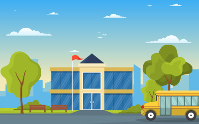 School Bus Cartoon - Illustration