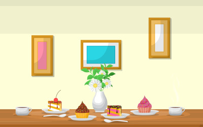 Cake Flower Cup - Illustration