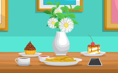 Flower Cake Cup - Illustration