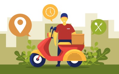 Motorcycle Delivery Service - Illustratie