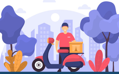 Motorcykel expressleverans - illustration