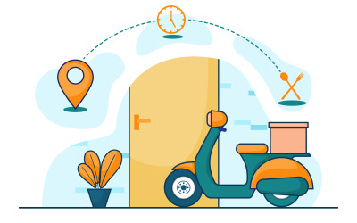 Scooter Delivery Service - Illustration