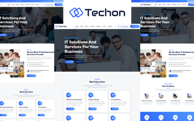 Techon-IT解决方案和服务HTML5网站模板