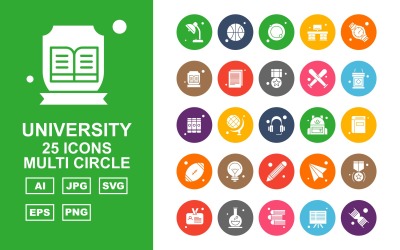 25高级大学多圆圈图标集